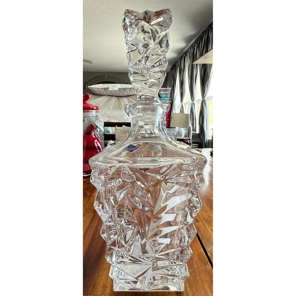 Bohemia Crystal Decanter Unisex OS Clear NWOT 24% Lead Glass Czech Republic - Picture 2 of 9